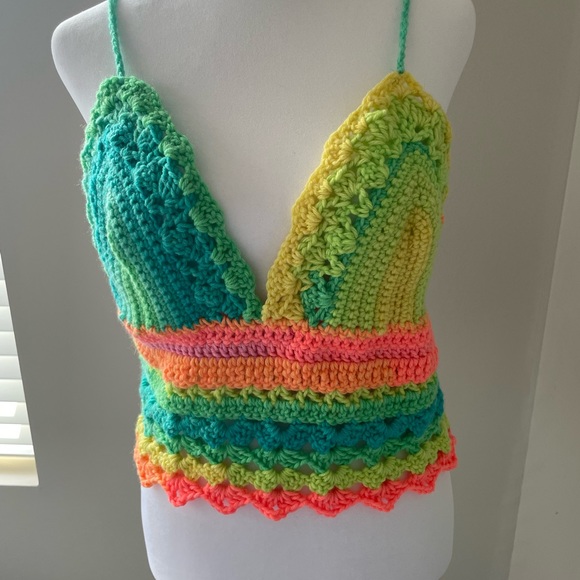Neon Pride colored bralette inspired by Coachella - Picture 1 of 4